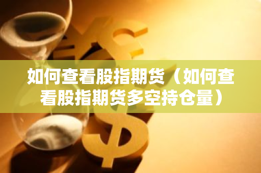 如何查看股指期货（如何查看股指期货多空持仓量）-第1张图片-智财锋资讯网