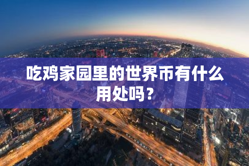 吃鸡家园里的世界币有什么用处吗？-第1张图片-智财锋资讯网