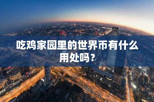 吃鸡家园里的世界币有什么用处吗？-第1张图片-智财锋资讯网