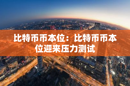 比特币币本位：比特币币本位迎来压力测试