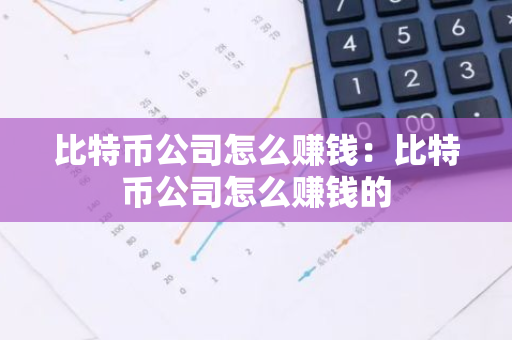 比特币公司怎么赚钱：比特币公司怎么赚钱的