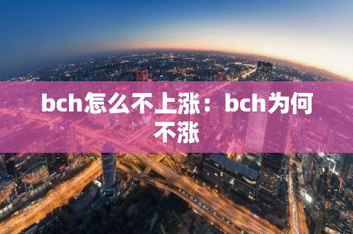 bch怎么不上涨：bch为何不涨-第1张图片-智财锋资讯网