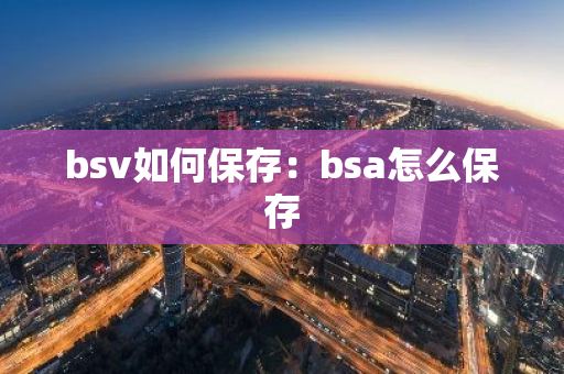 bsv如何保存：bsa怎么保存-第1张图片-智财锋资讯网