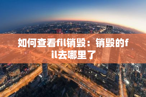 如何查看fil销毁：销毁的fil去哪里了