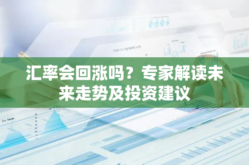 汇率会回涨吗？专家解读未来走势及投资建议-第1张图片-智财锋资讯网