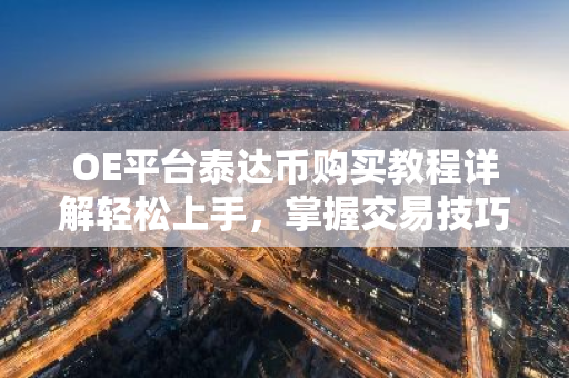 OE平台泰达币购买教程详解轻松上手，掌握交易技巧