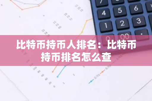 比特币持币人排名：比特币持币排名怎么查-第1张图片-智财锋资讯网