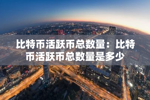 比特币活跃币总数量：比特币活跃币总数量是多少-第1张图片-智财锋资讯网